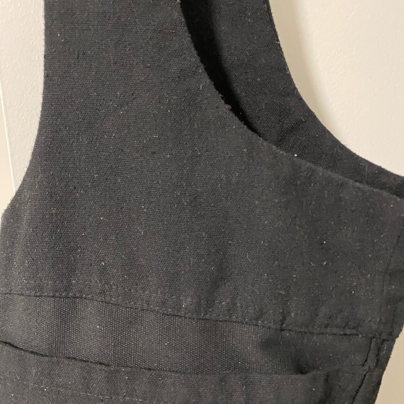 Canvas Shoulder Bag Satchel Black with 2 pockets (fits a large bottle of wine) - Picture 2 of 3